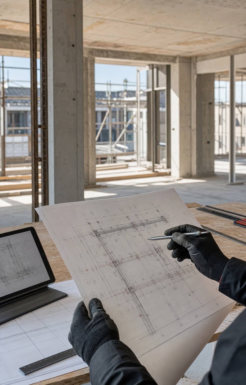 Planuri structurale analizate într-o structură de beton în renovare